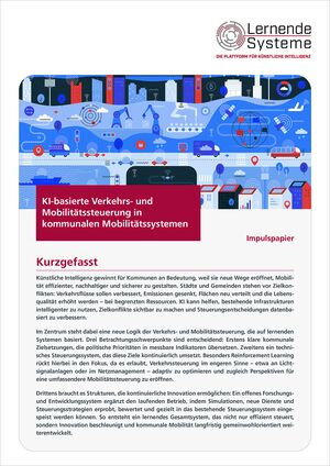 Titelbild der Publikation "KI-basierte Verkehrs- und Mobilitätssteuerung in kommunalen Mobilitätssystemen"