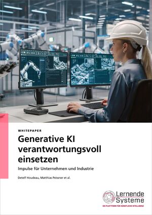 Titelblatt zur Veröffentlichung des WP "Generative KI verantwortungsvoll einsetzen. Impulse für Unternehmen und Industrie""